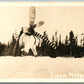 YUKON CANADA EXAGGERATED MOSQUITO w/ RABBIT VINTAGE REAL PHOTO POSTCARD RPPC
