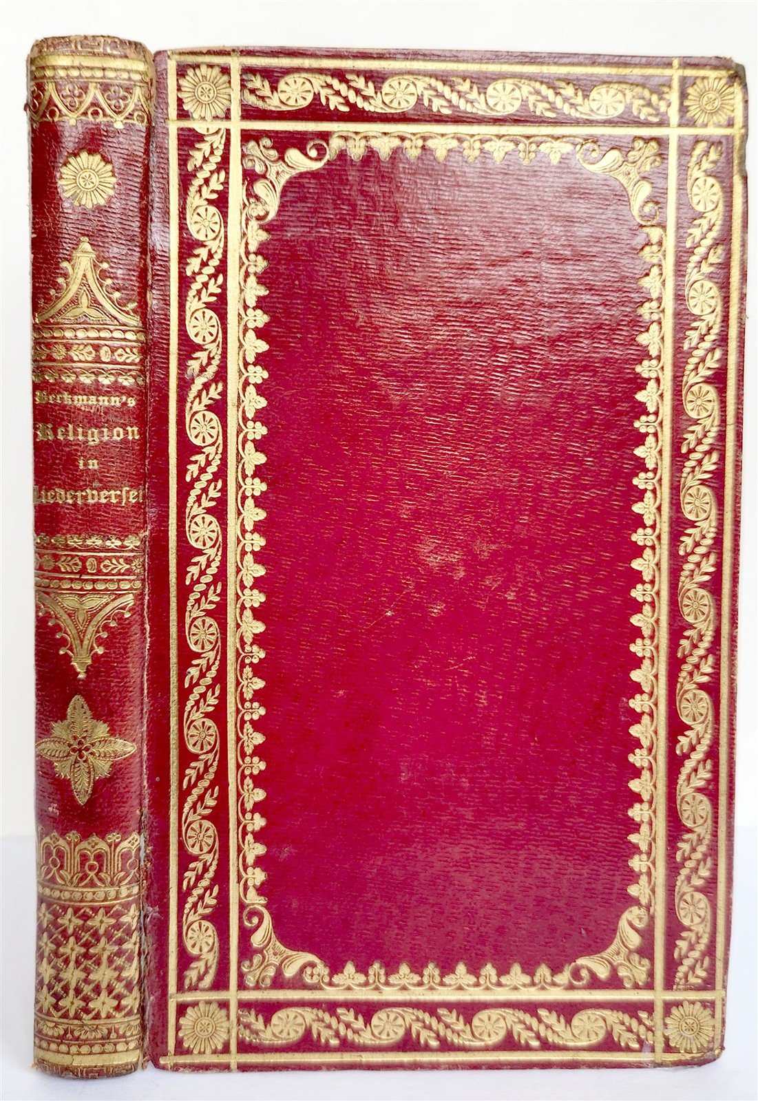 1838 Die Religion in Liederverseen antique FINE GILT-STAMPED MOROCCO BINDING