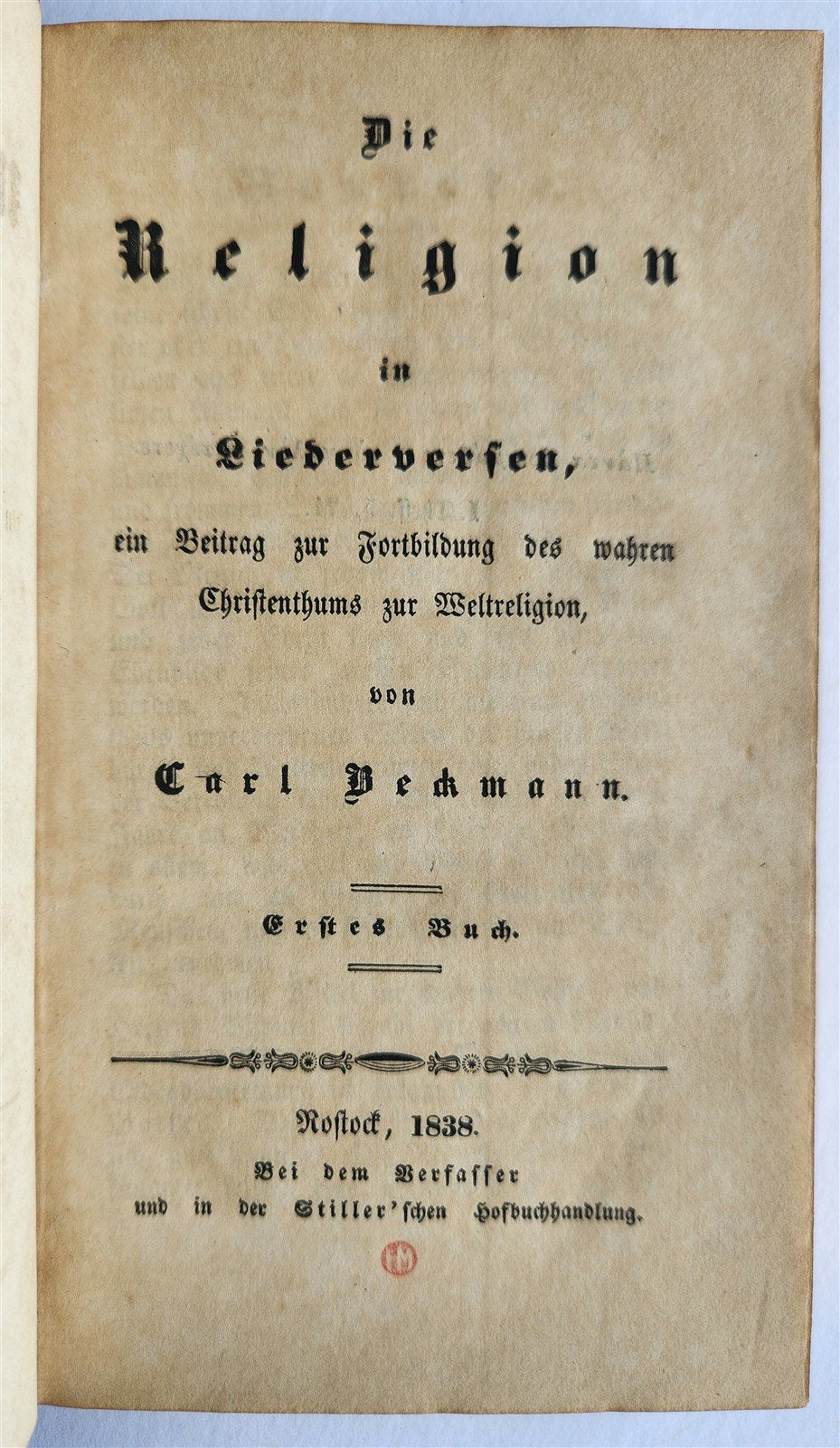 1838 Die Religion in Liederverseen antique FINE GILT-STAMPED MOROCCO BINDING