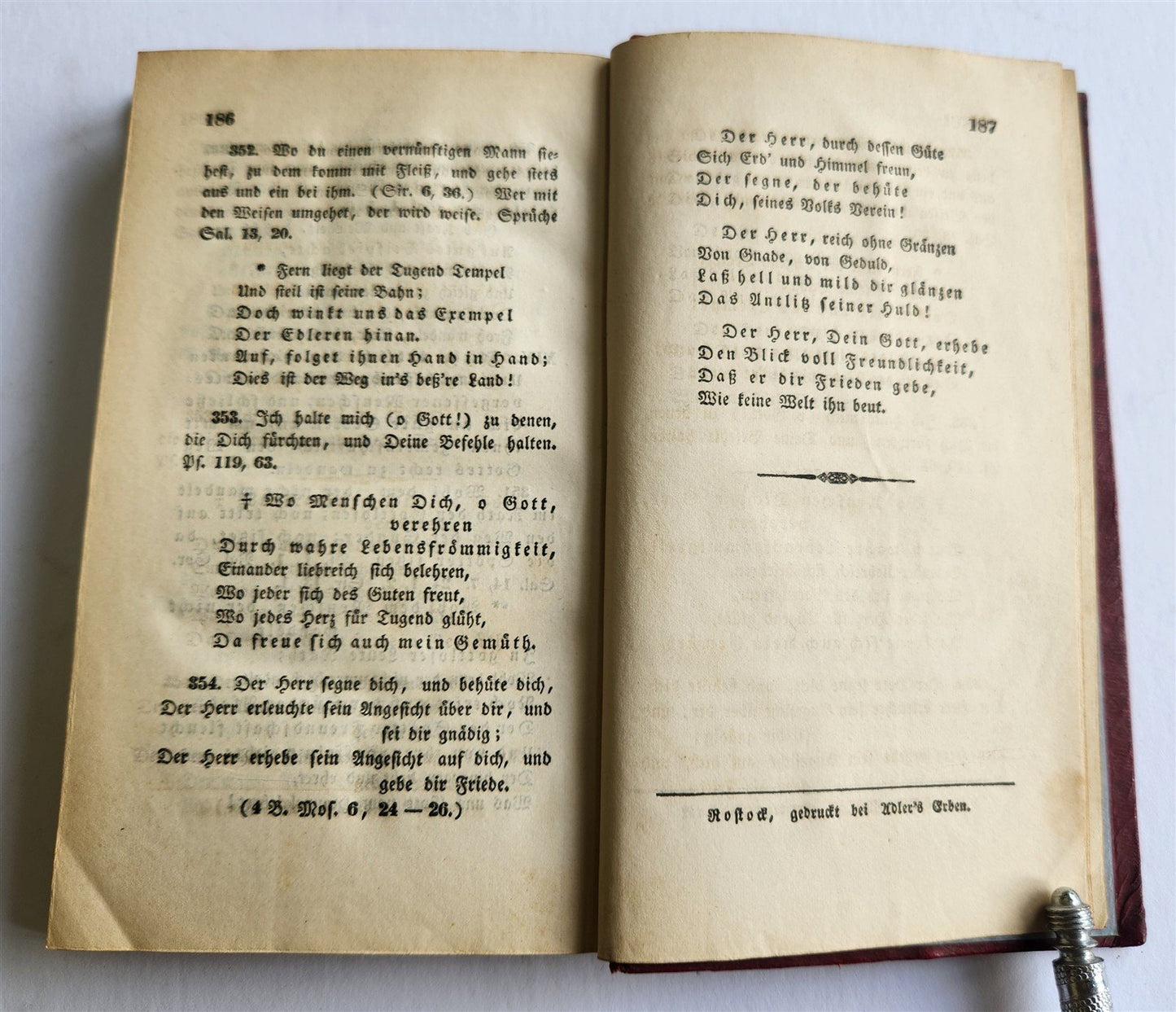1838 Die Religion in Liederverseen antique FINE GILT-STAMPED MOROCCO BINDING
