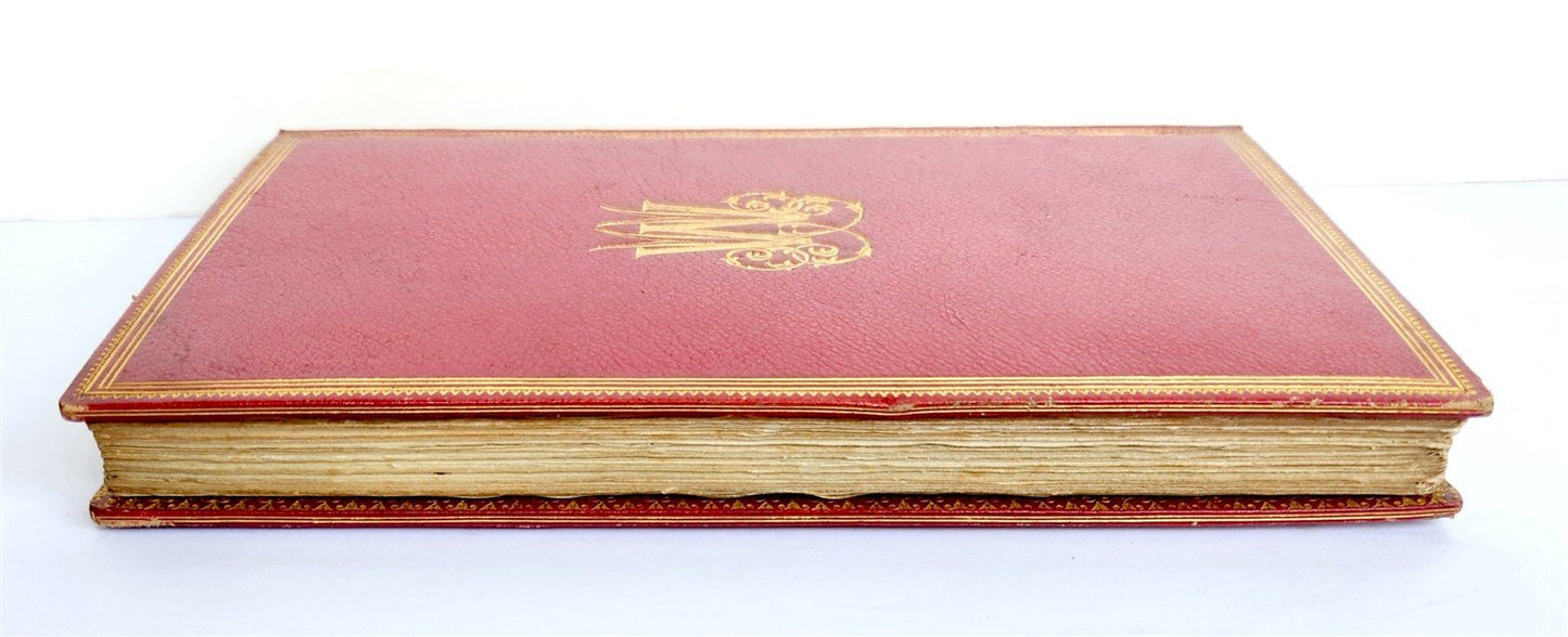 1781 ROUSSEAU antique SIGNED GILT-STAMPED MOROCCO BINDING Emile ou l'Education