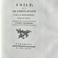 1781 ROUSSEAU antique SIGNED GILT-STAMPED MOROCCO BINDING Emile ou l'Education