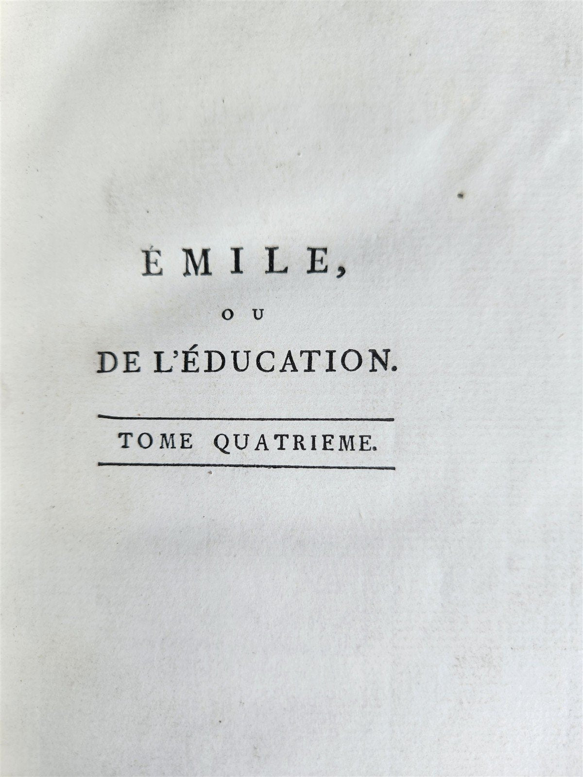 1781 ROUSSEAU Emile ou l'Education antique SIGNED GILT-STAMPED MOROCCO BINDING
