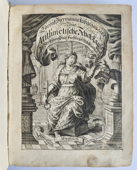 1668 ARITHMETIC HANDBOOK in GERMAN antique VELLUM BINDING