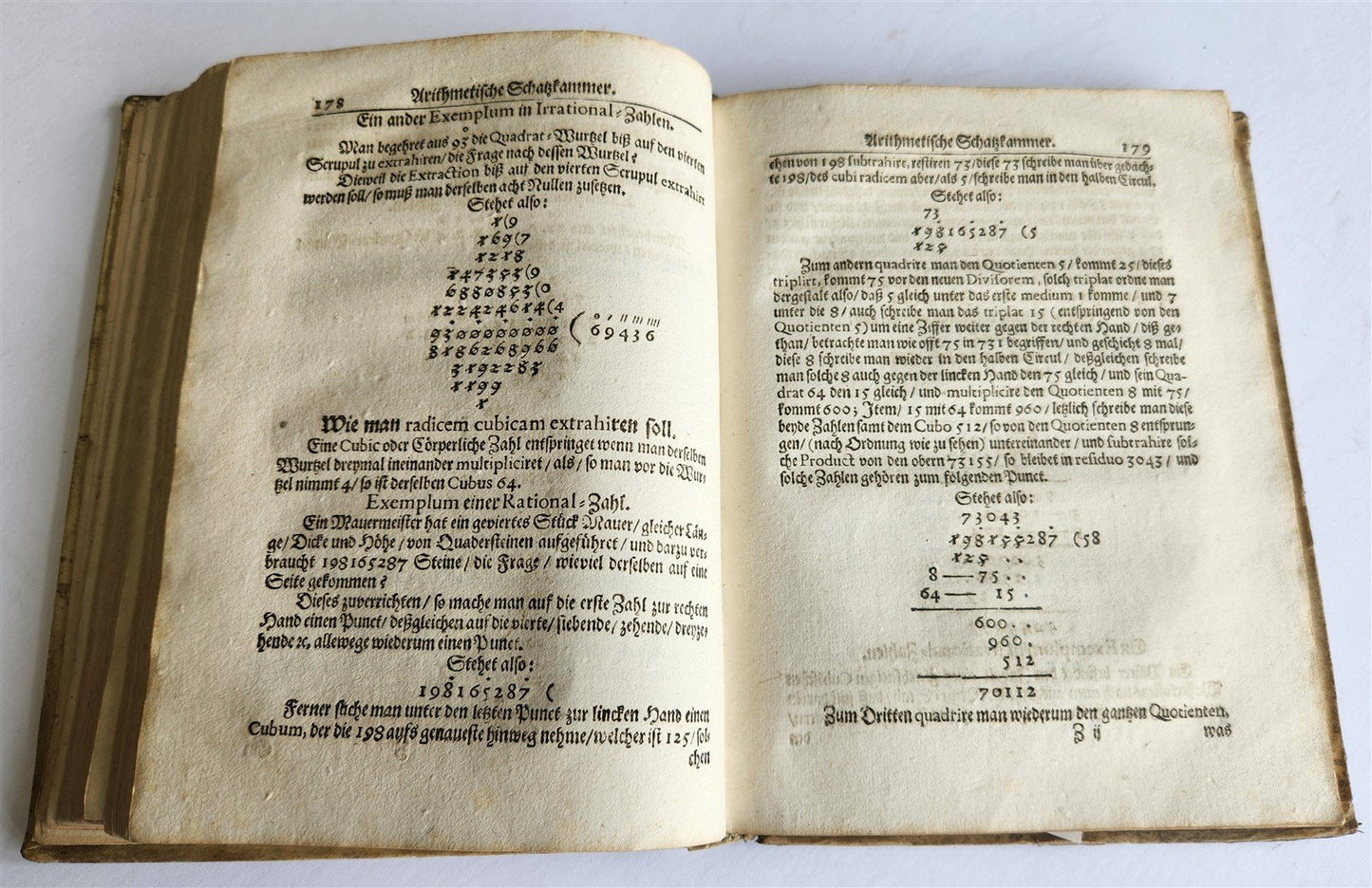 1668 ARITHMETIC HANDBOOK in GERMAN antique VELLUM BINDING
