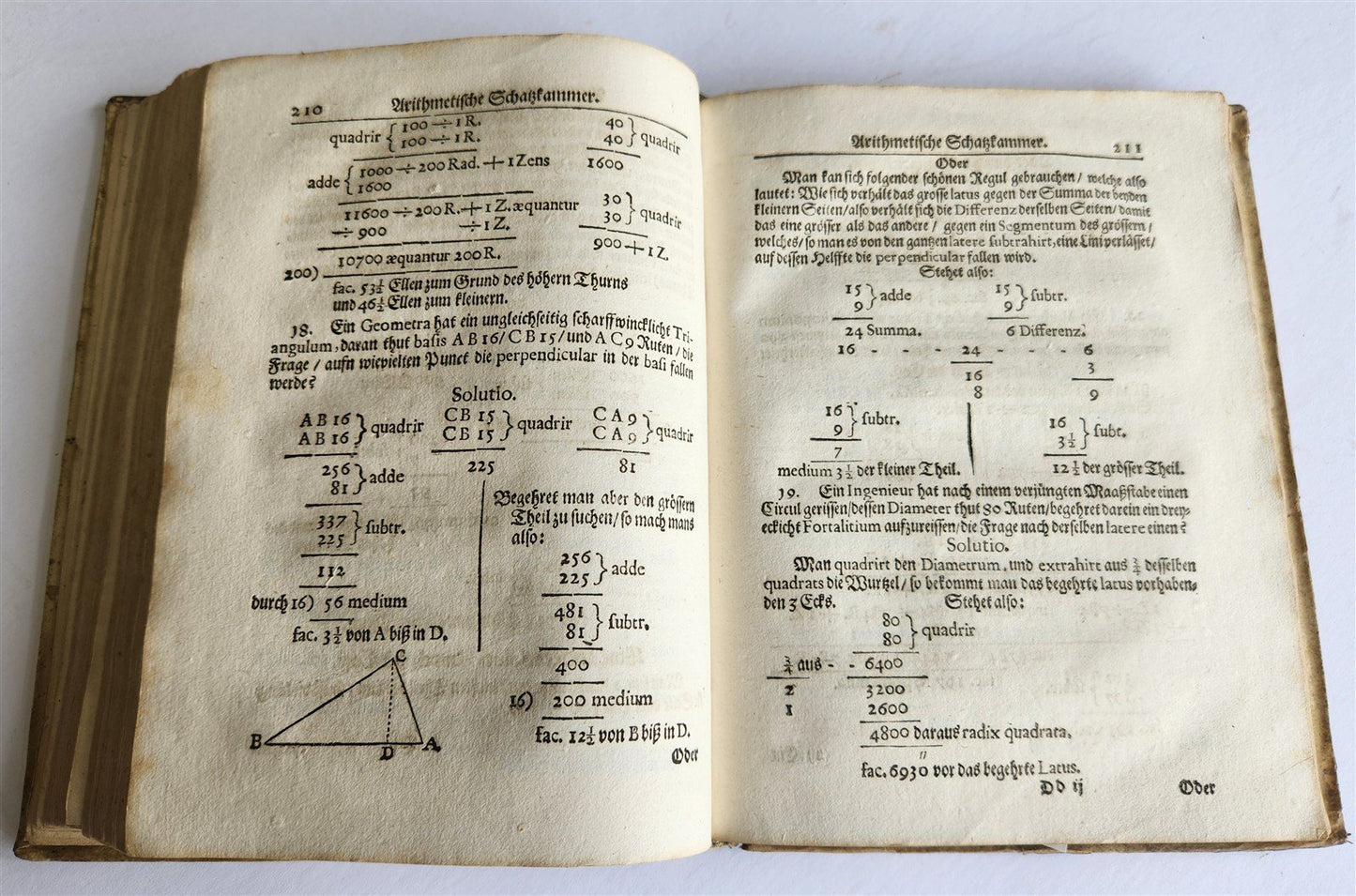 1668 ARITHMETIC HANDBOOK in GERMAN antique VELLUM BINDING