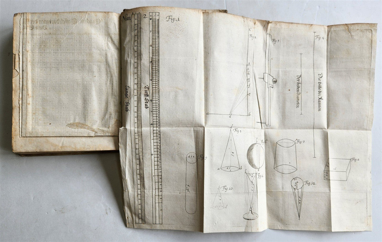 1668 ARITHMETIC HANDBOOK in GERMAN antique VELLUM BINDING