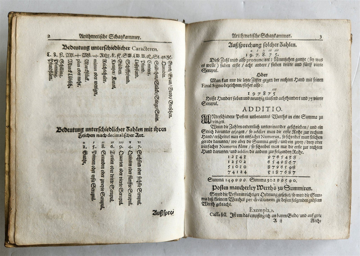 1668 ARITHMETIC HANDBOOK in GERMAN antique VELLUM BINDING