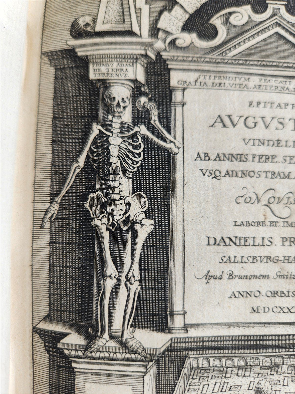 1624 FUNERAL INSCRIPTIONS - EPITAPHS in AUGSBURG GERMANY antique VELLUM BINDING