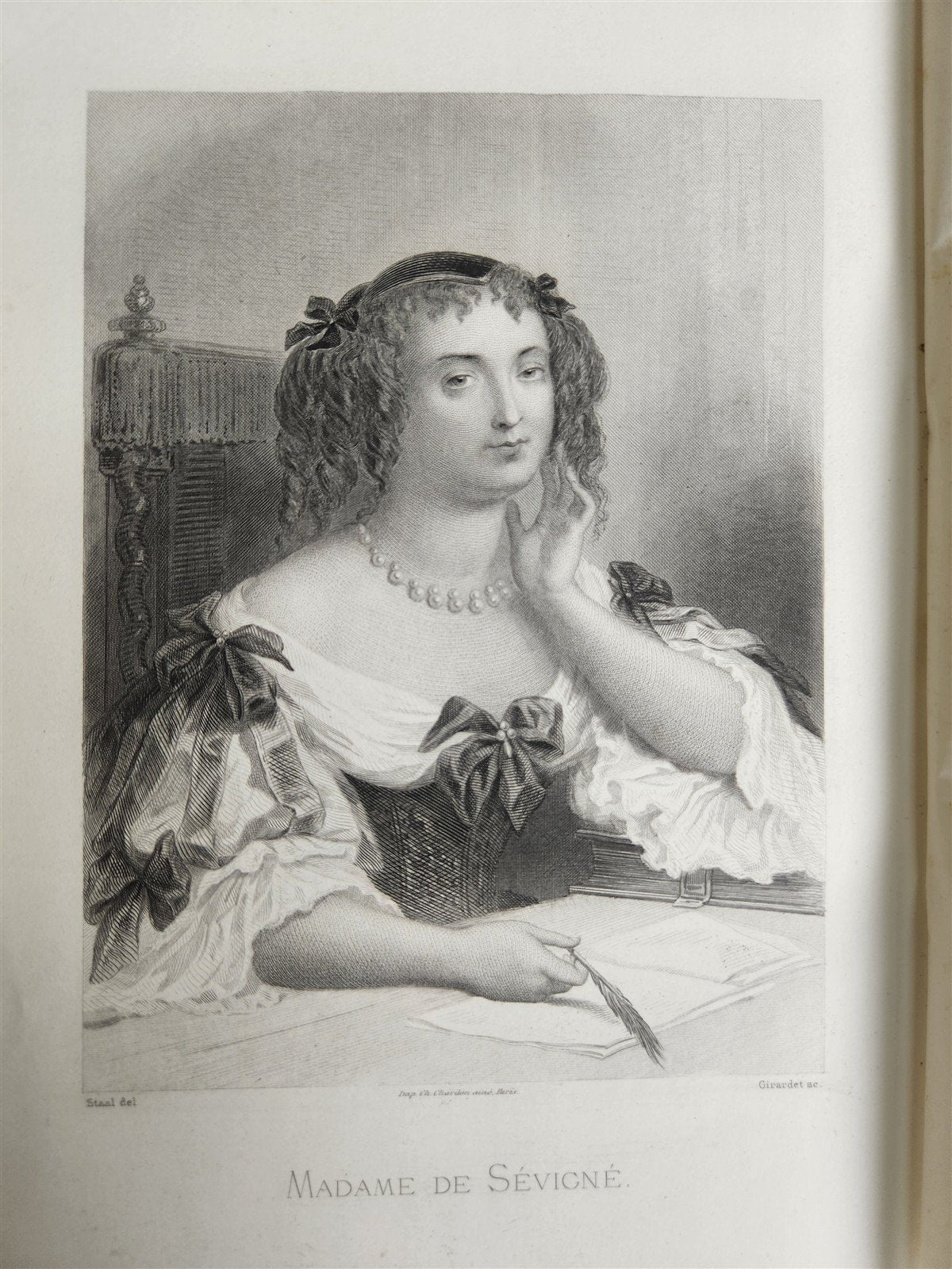 1876 Lettres choisies de madame DE SEVIGNE antique SIGNED BINDING illustrated