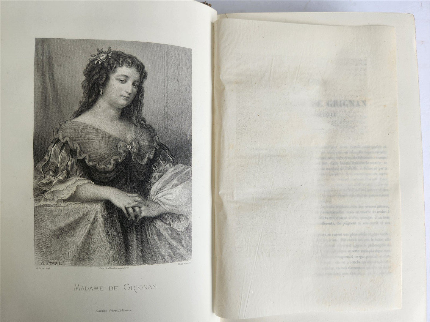 1876 Lettres choisies de madame DE SEVIGNE antique SIGNED BINDING illustrated