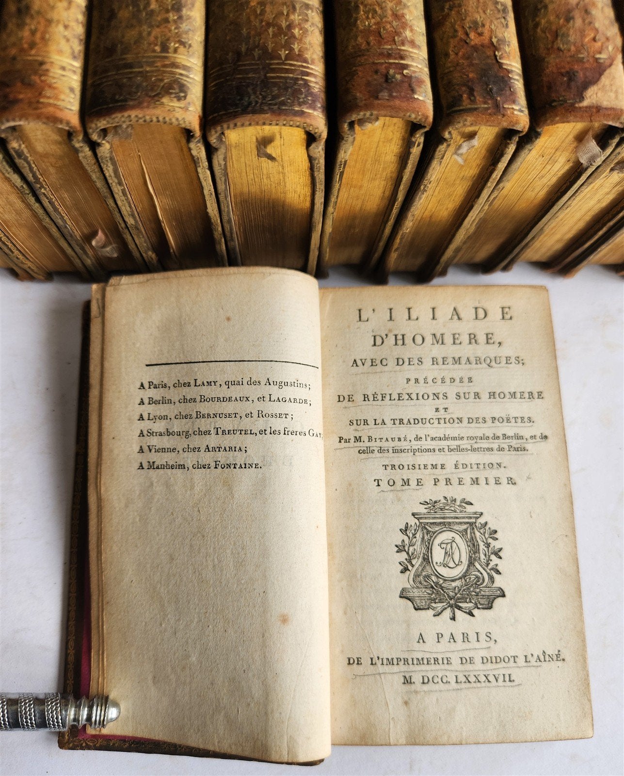 1787 HOMER ILLIAD & ODYSSEY ILLUSTRATED antique FERDINAND ZEPPELIN PROVENANCE