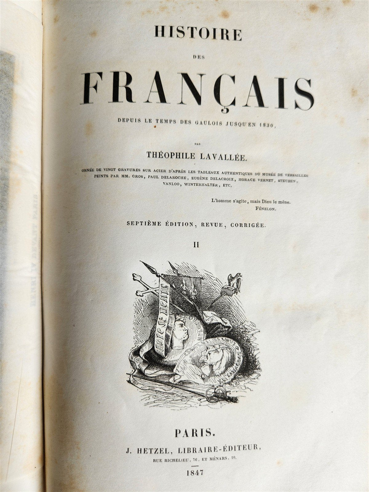 1847 ILLUSTRATED HISTORY of FRANCE by Lavallee 2 VOLUMES antique