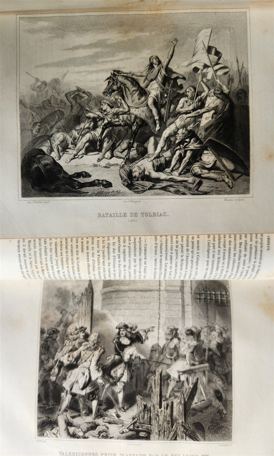 1847 ILLUSTRATED HISTORY of FRANCE by Lavallee 2 VOLUMES antique