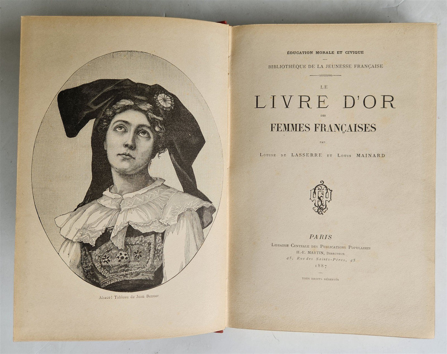 1887 LIVES of GREAT FRENCH WOMEN illustrated antique