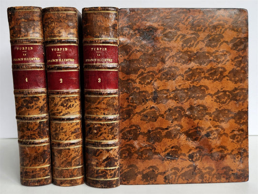1777 ILLUSTRIOUS FRANCE or FRENCH PLUTARCH antique 3 volumes ILLUSTRATED