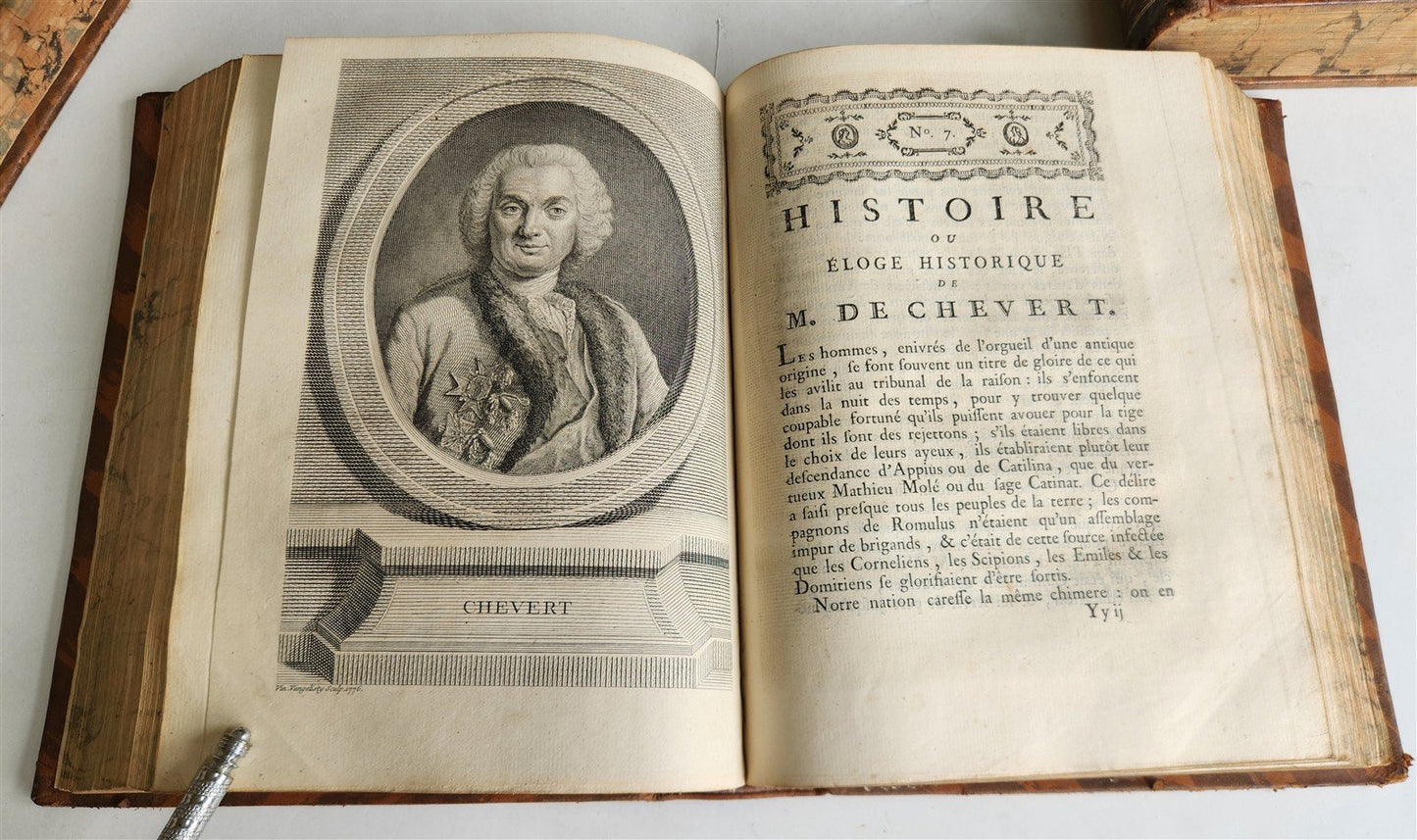 1777 ILLUSTRIOUS FRANCE or FRENCH PLUTARCH antique 3 volumes ILLUSTRATED