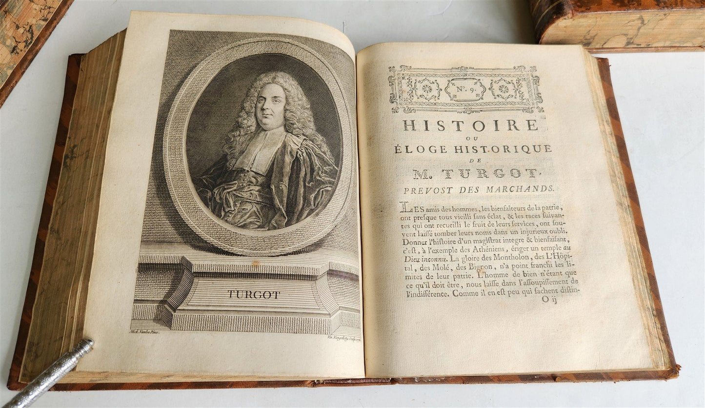1777 ILLUSTRIOUS FRANCE or FRENCH PLUTARCH antique 3 volumes ILLUSTRATED