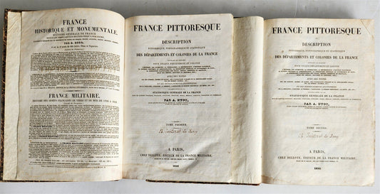 1835 PICTURESQUE FRANCE antique 2 volumes ILLUSTRATED France pittoresque