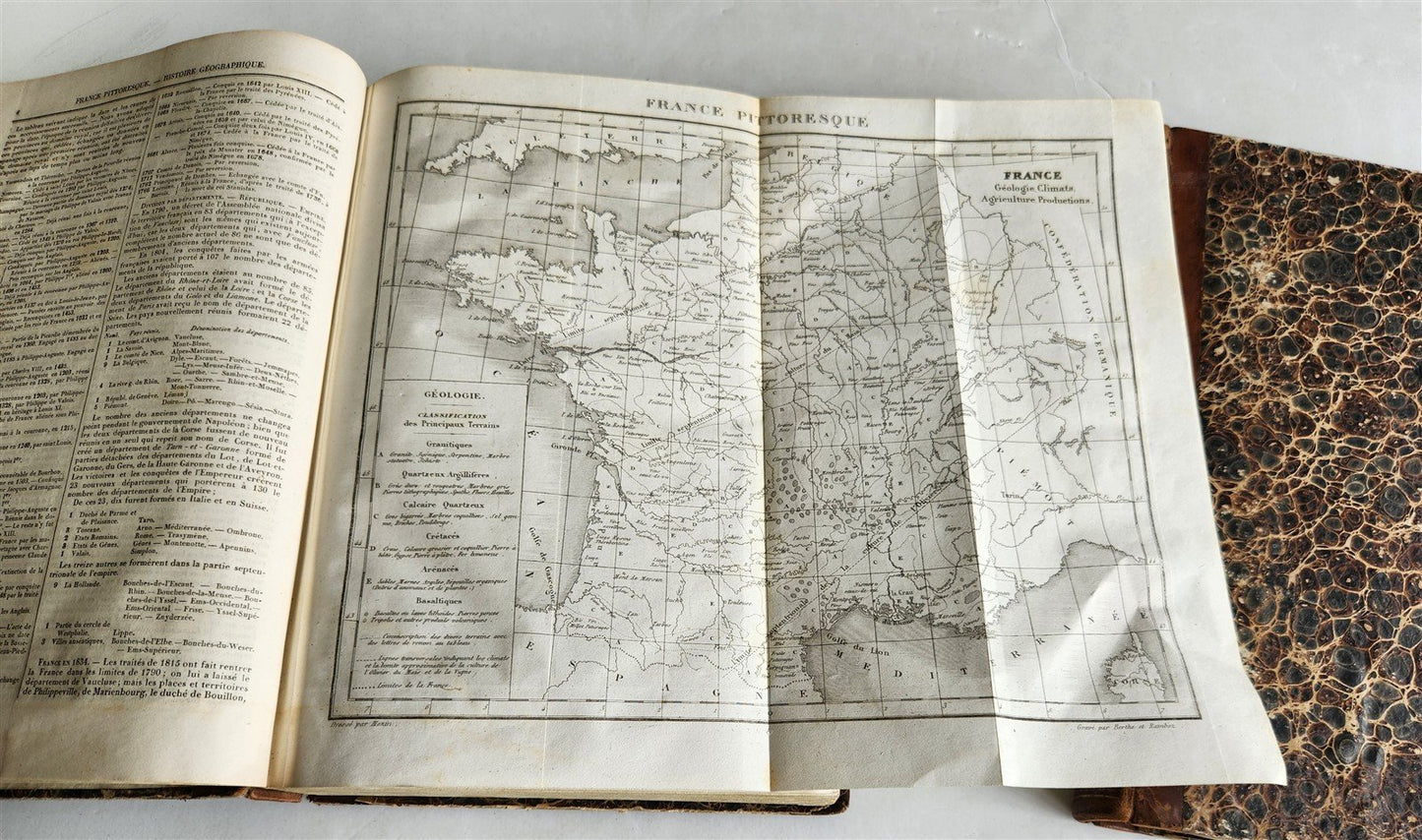 1835 PICTURESQUE FRANCE antique 2 volumes ILLUSTRATED France pittoresque