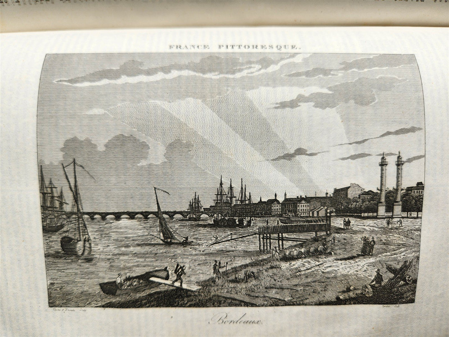 1835 PICTURESQUE FRANCE antique 2 volumes ILLUSTRATED France pittoresque