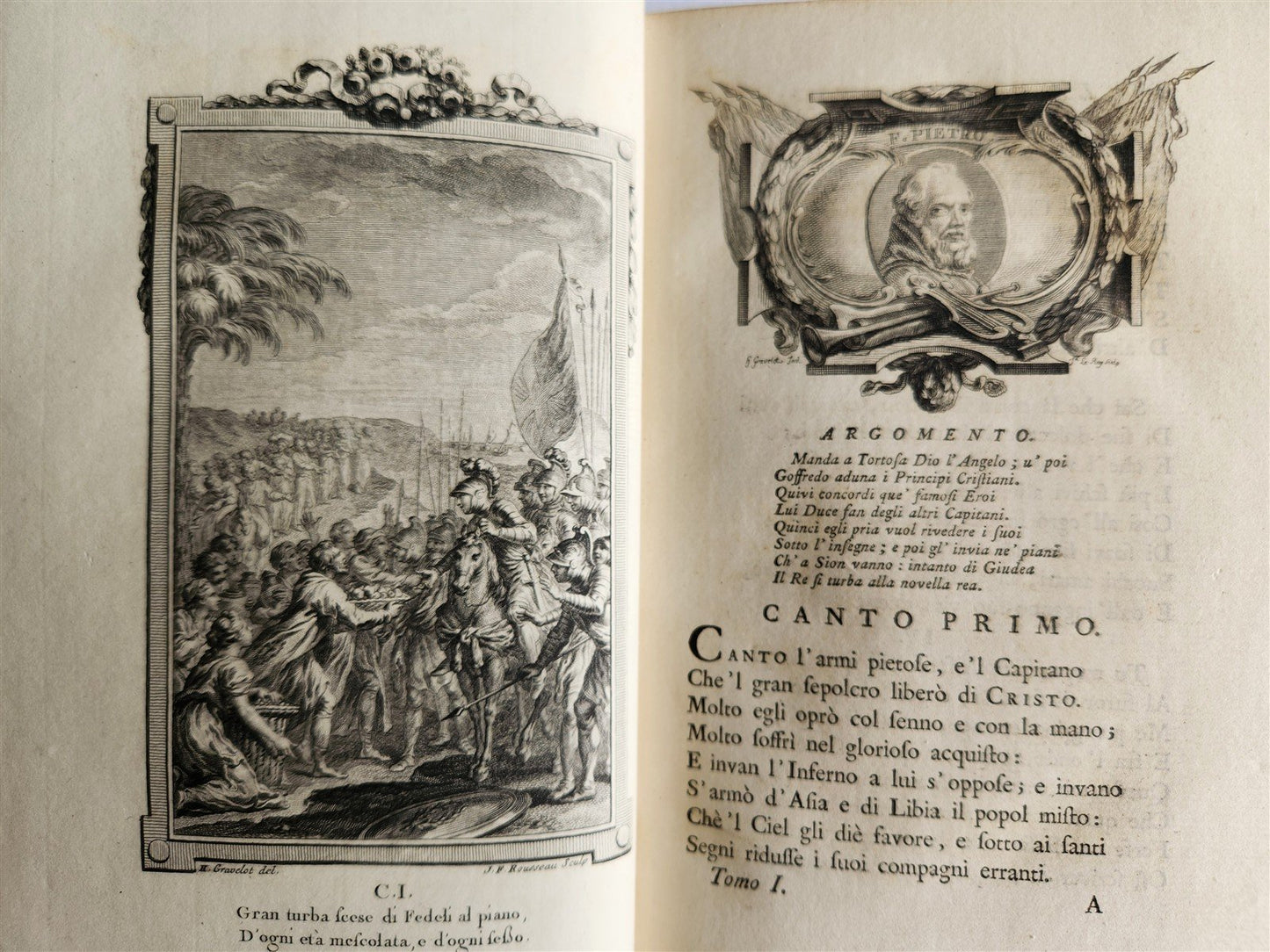 1771 La Gerusalemme liberata by Torquato Tasso antique 2 volumes ILLUSTRATED