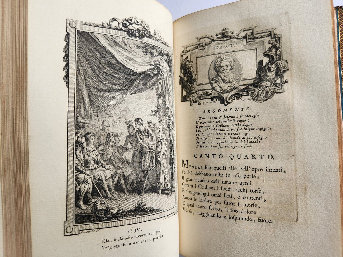 1771 La Gerusalemme liberata by Torquato Tasso antique 2 volumes ILLUSTRATED