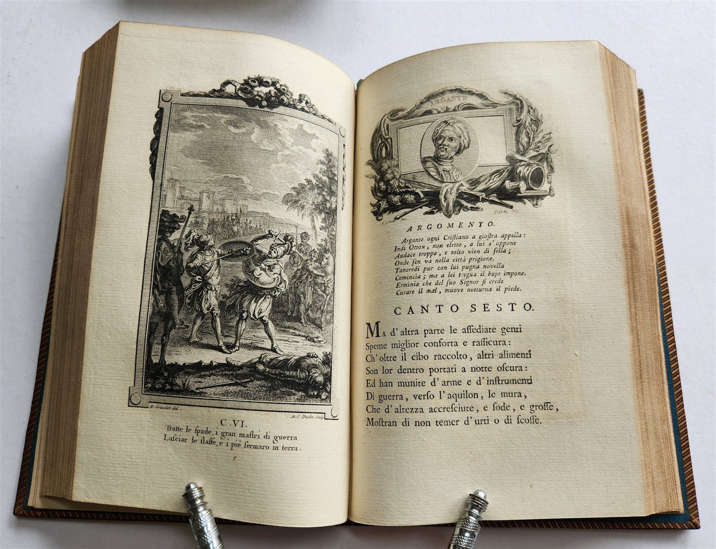 1771 La Gerusalemme liberata by Torquato Tasso antique 2 volumes ILLUSTRATED