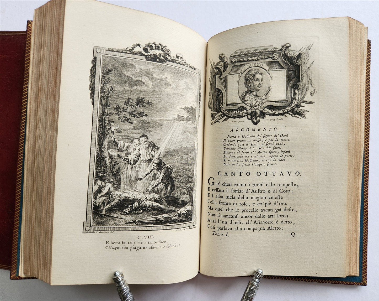 1771 La Gerusalemme liberata by Torquato Tasso antique 2 volumes ILLUSTRATED