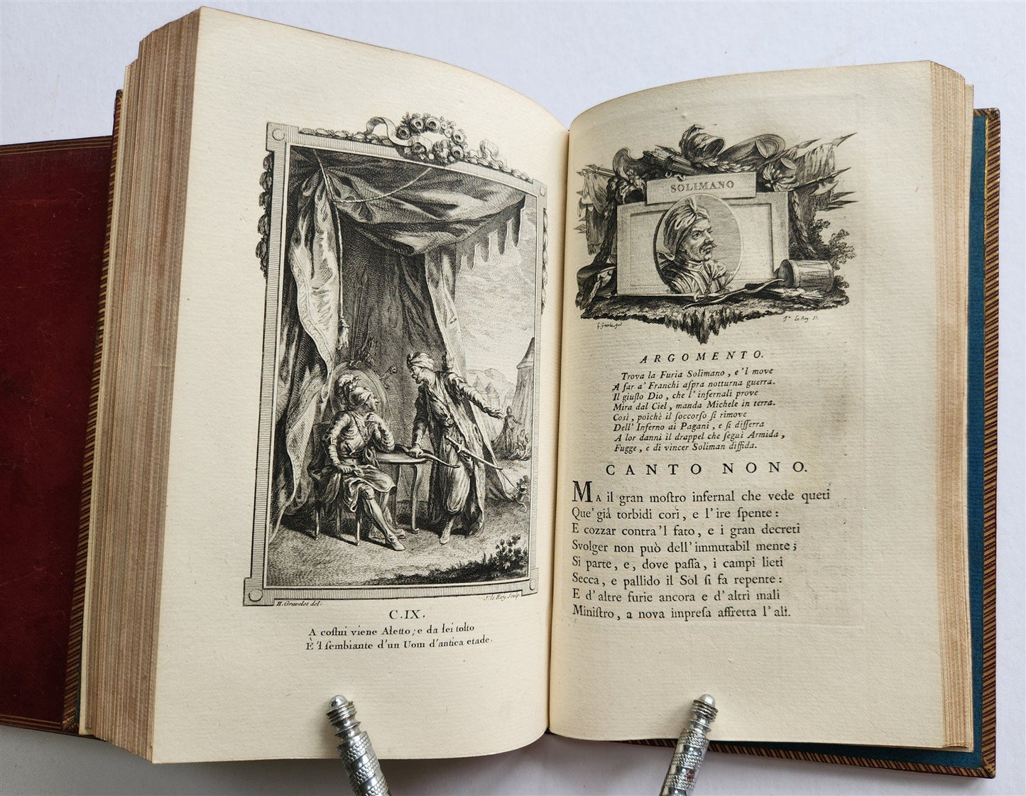 1771 La Gerusalemme liberata by Torquato Tasso antique 2 volumes ILLUSTRATED