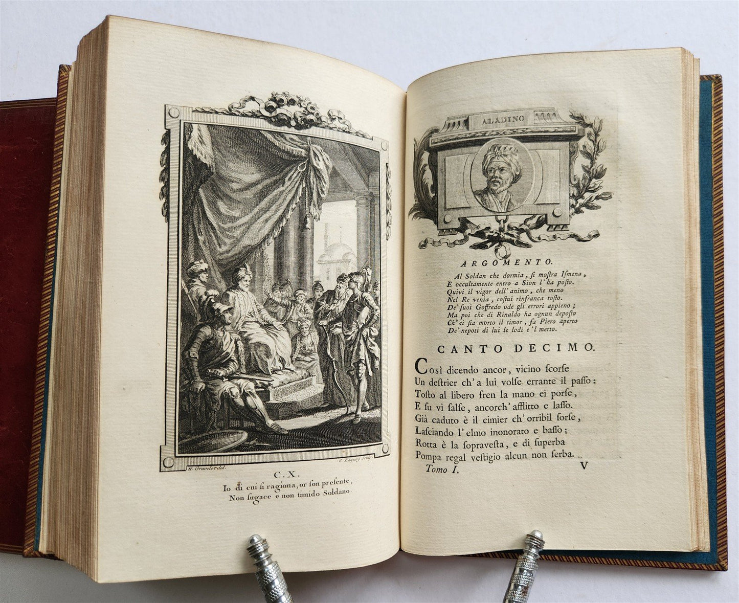 1771 La Gerusalemme liberata by Torquato Tasso antique 2 volumes ILLUSTRATED