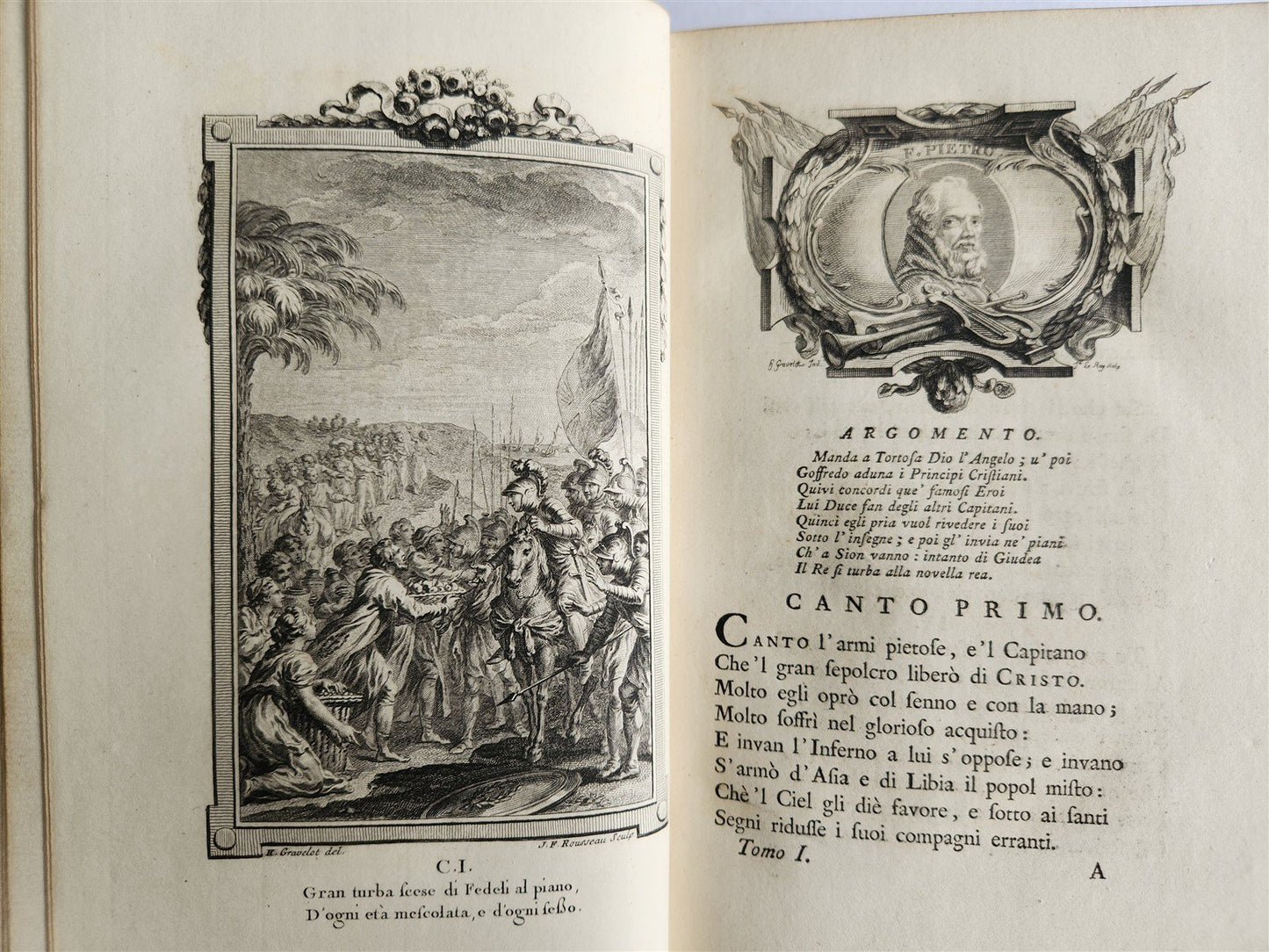 1771 La Gerusalemme liberata by Torquato Tasso antique 2 volumes ILLUSTRATED