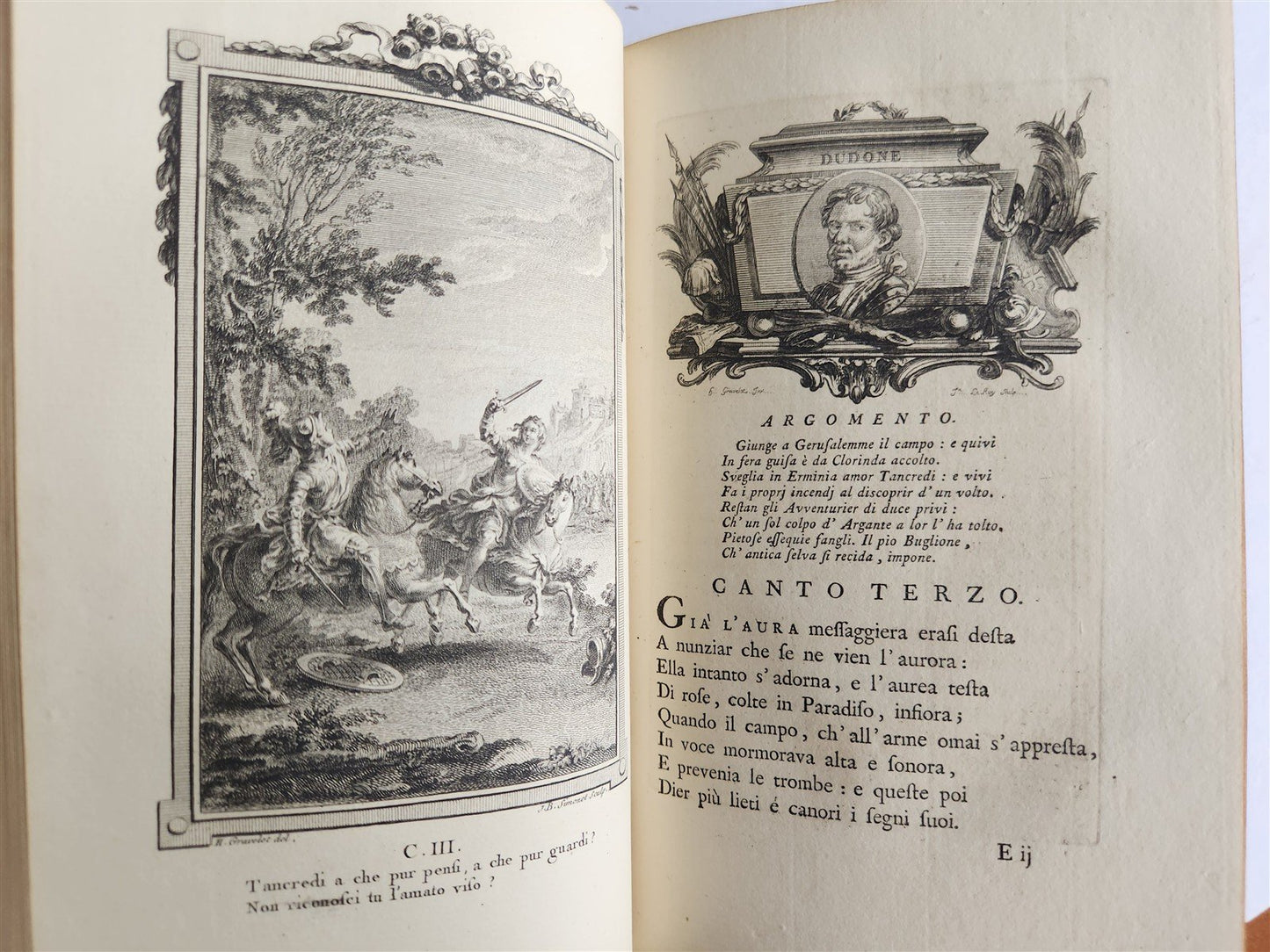 1771 La Gerusalemme liberata by Torquato Tasso antique 2 volumes ILLUSTRATED