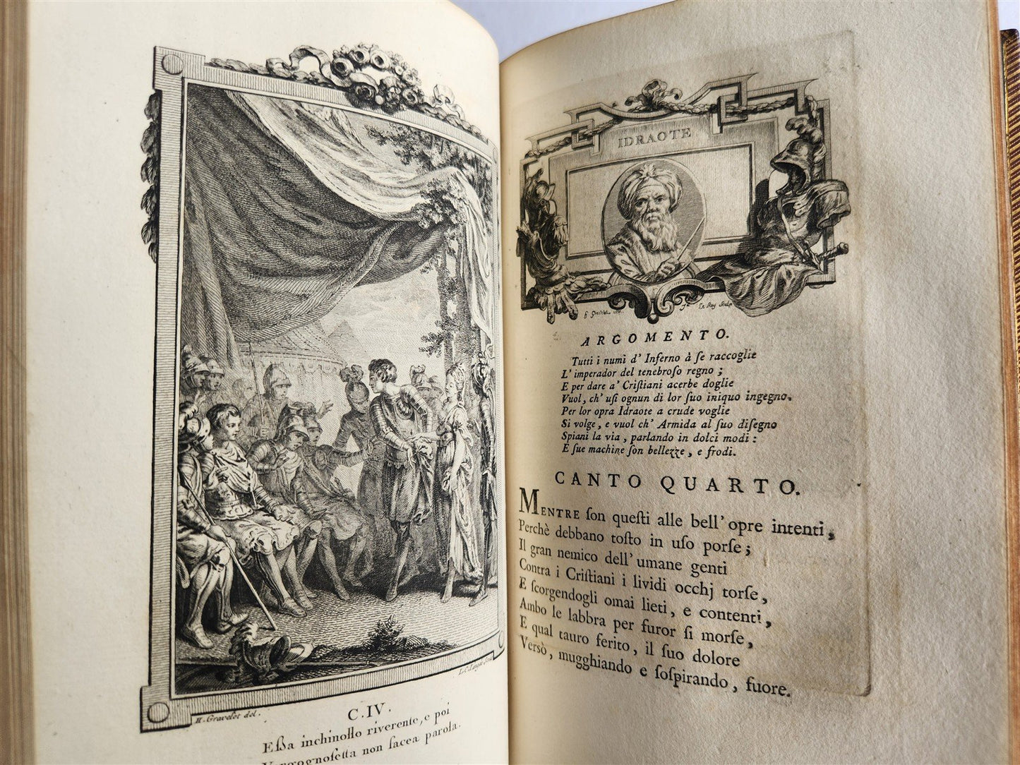 1771 La Gerusalemme liberata by Torquato Tasso antique 2 volumes ILLUSTRATED