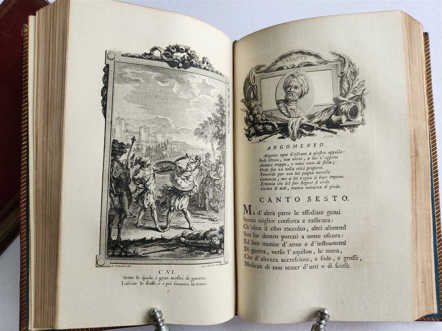 1771 La Gerusalemme liberata by Torquato Tasso antique 2 volumes ILLUSTRATED