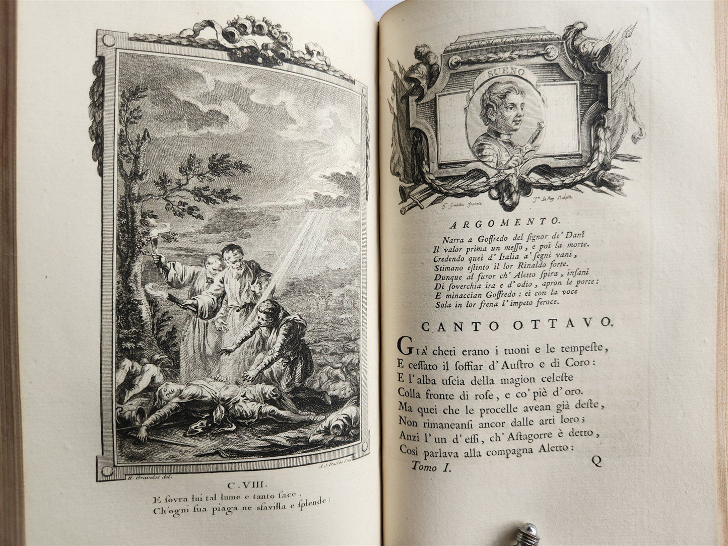 1771 La Gerusalemme liberata by Torquato Tasso antique 2 volumes ILLUSTRATED
