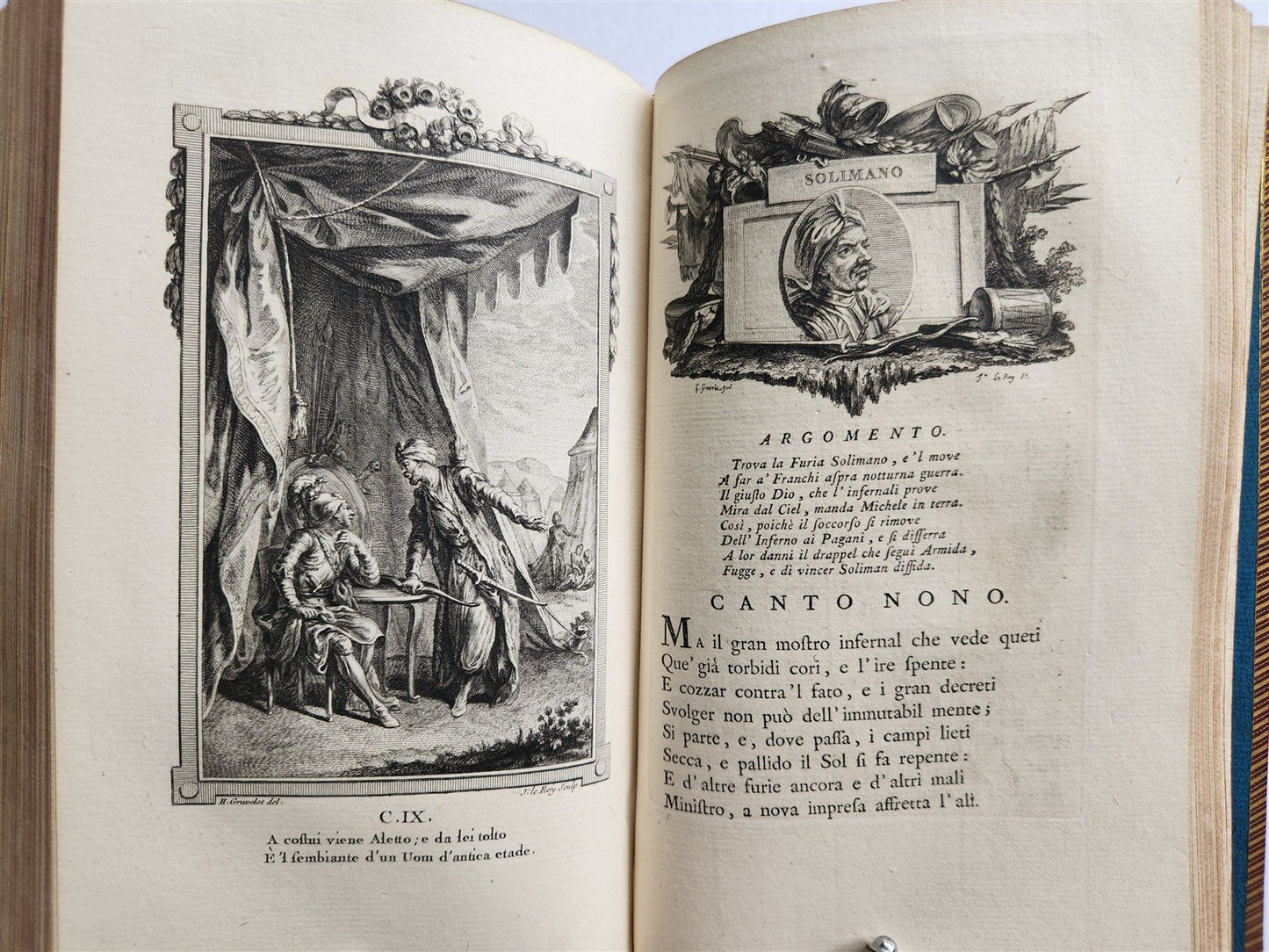 1771 La Gerusalemme liberata by Torquato Tasso antique 2 volumes ILLUSTRATED