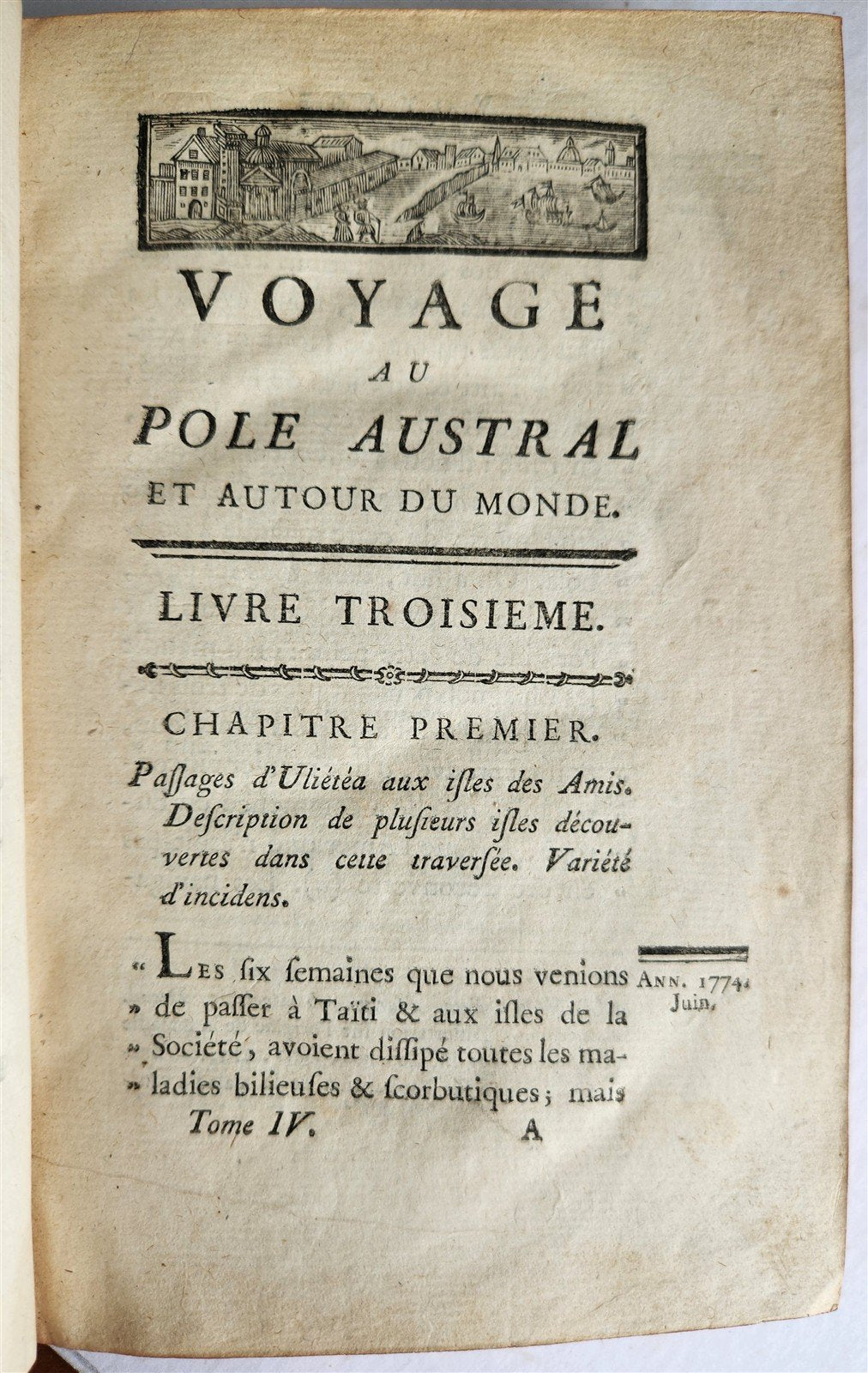 1778 CAPTAIN COOK SECOND VOYAGE 6 VOLUMES antique in French
