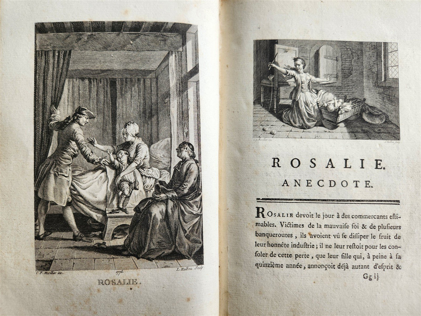 1775 Epreuves du sentiment 5 VOLUMES antique in French ILLUSTRATED