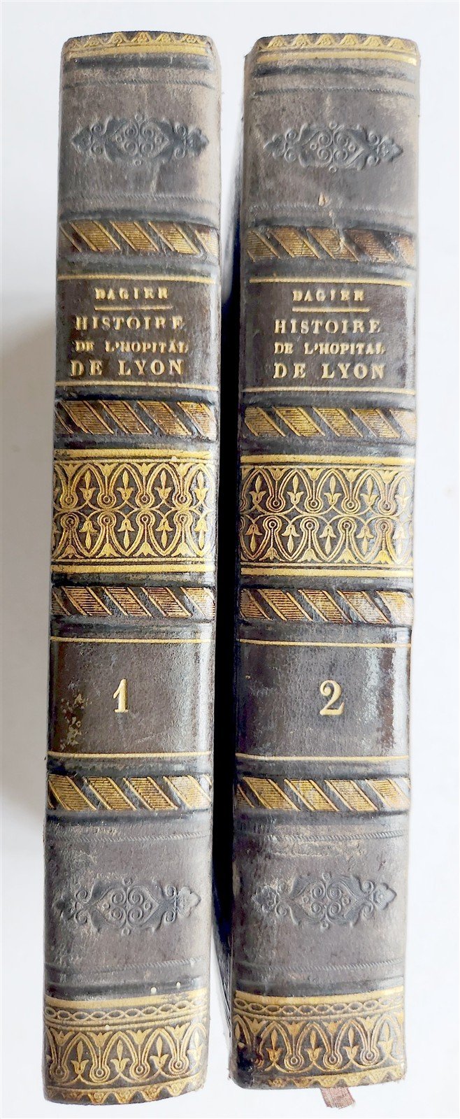 1830 History of General Hospital Grand Hotel-Dieu of Lyon 2 VOLS antique French