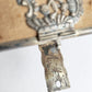 1857 GERMAN HYMNAL VELVET BINDING w/ BEAUTIFUL SILVER FITTINGS & CLASPS antique