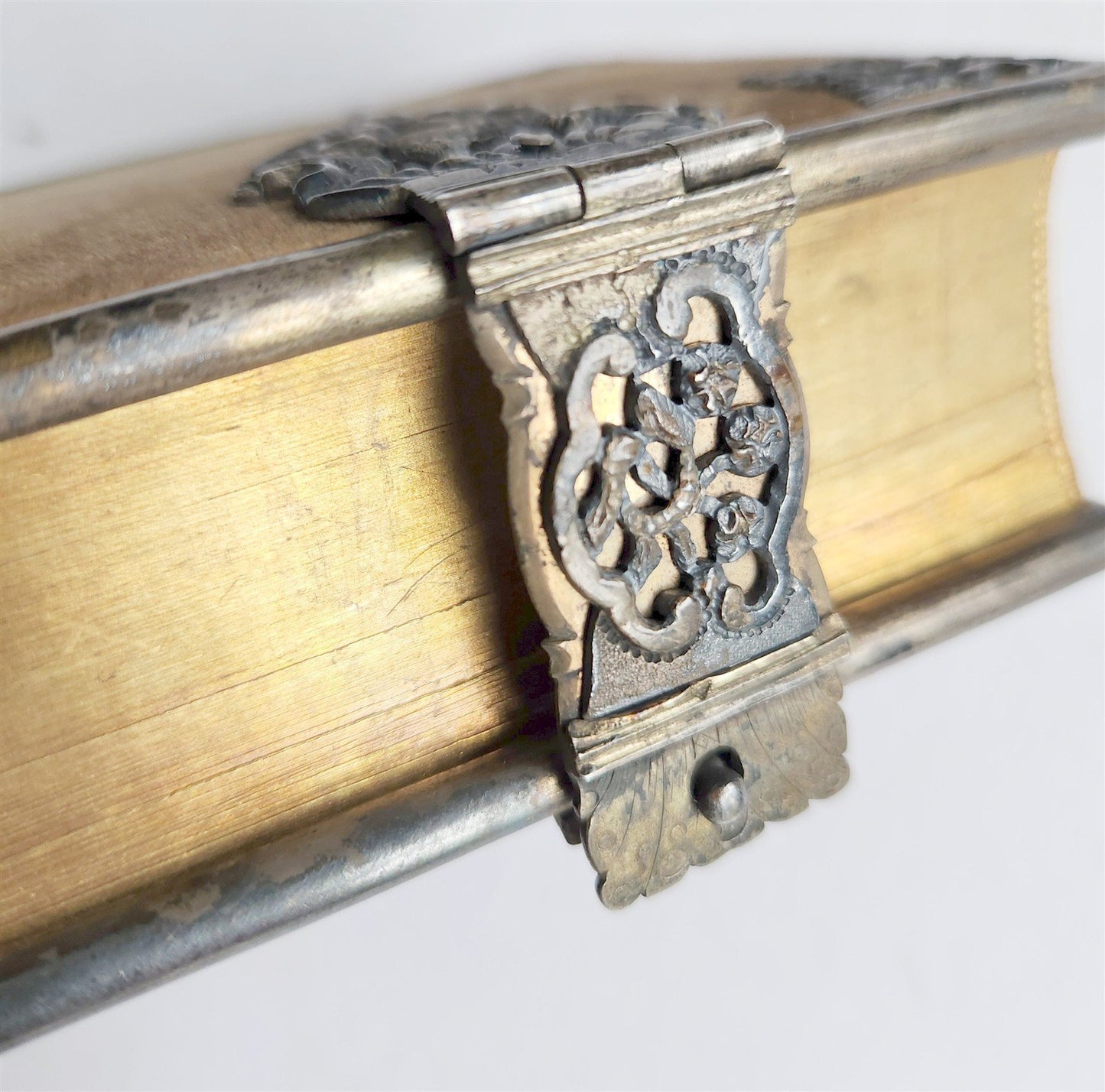 1857 GERMAN HYMNAL VELVET BINDING w/ BEAUTIFUL SILVER FITTINGS & CLASPS antique