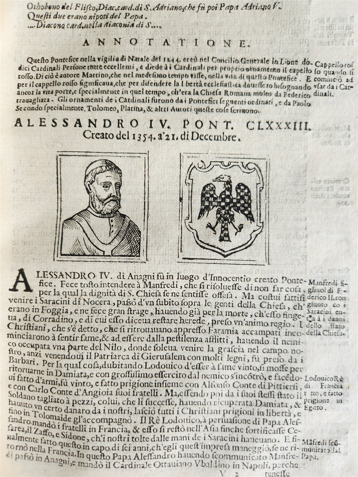 1674 LIVES of POPES antique ILLUSTRATED in ITALIAN