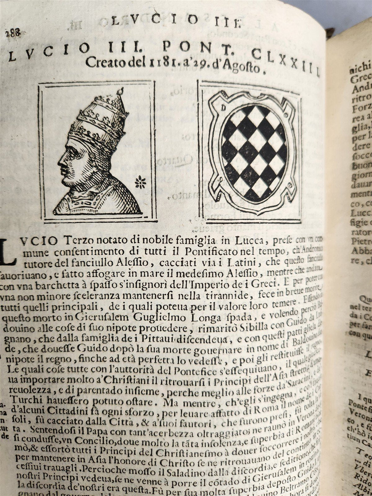 1674 LIVES of POPES antique ILLUSTRATED in ITALIAN