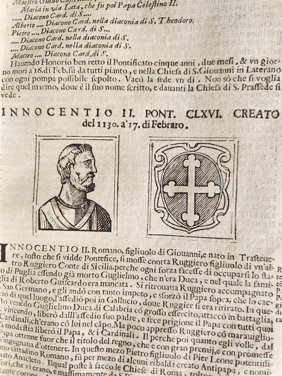 1674 LIVES of POPES antique ILLUSTRATED in ITALIAN