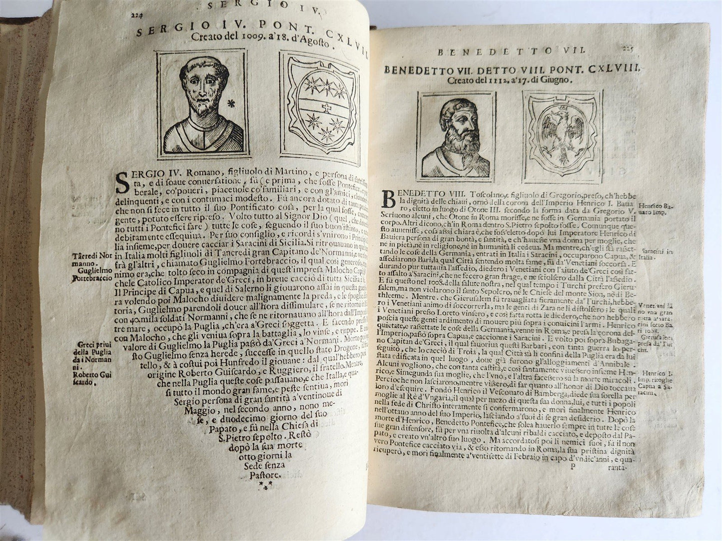 1674 LIVES of POPES antique ILLUSTRATED in ITALIAN