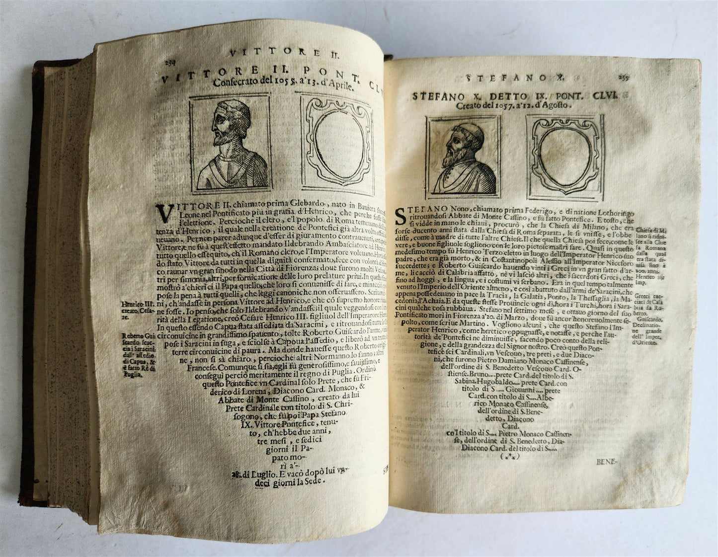 1674 LIVES of POPES antique ILLUSTRATED in ITALIAN