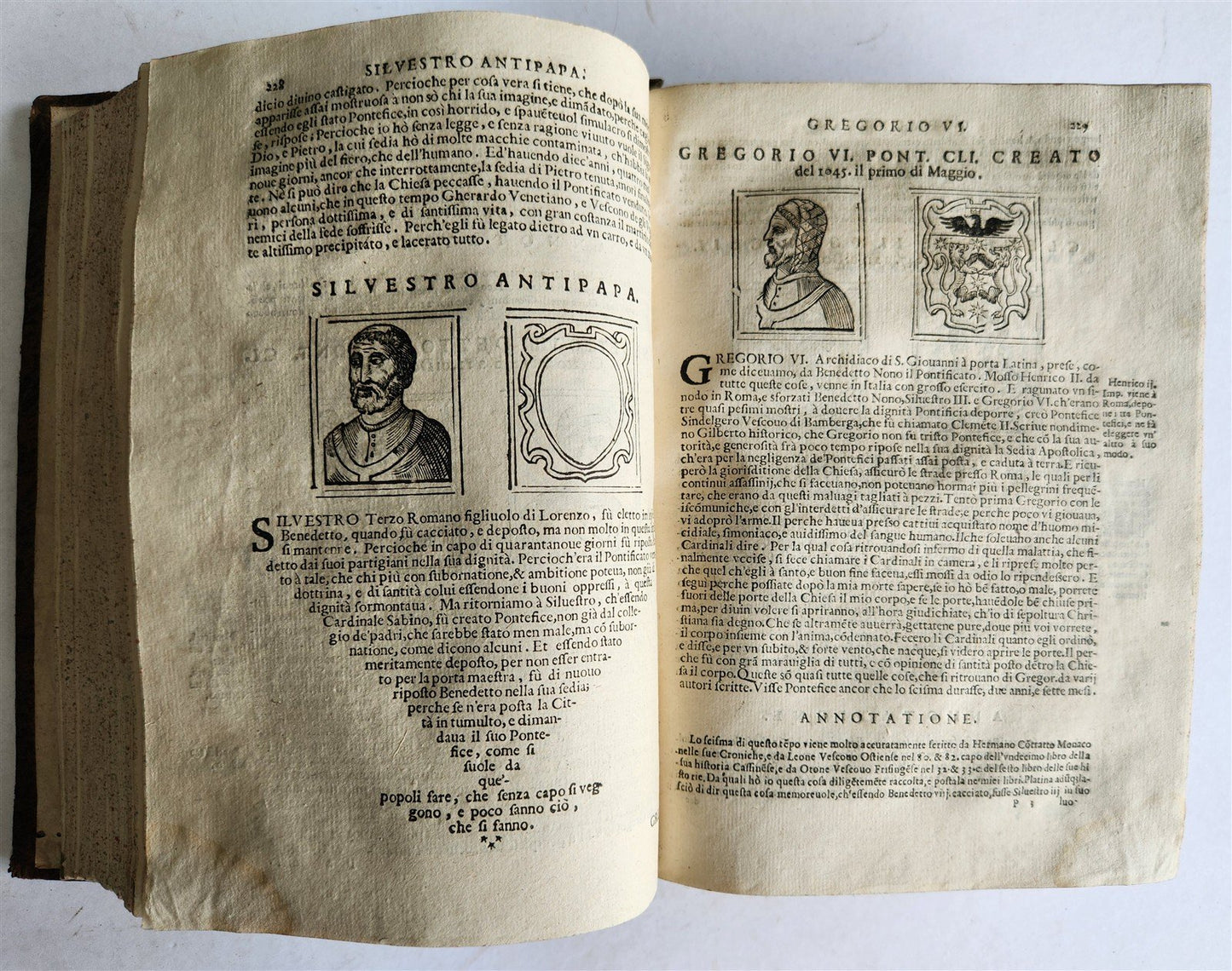 1674 LIVES of POPES antique ILLUSTRATED in ITALIAN