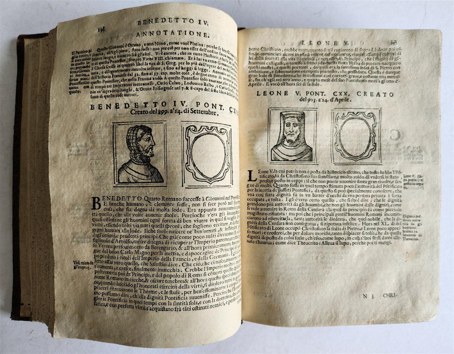 1674 LIVES of POPES antique ILLUSTRATED in ITALIAN