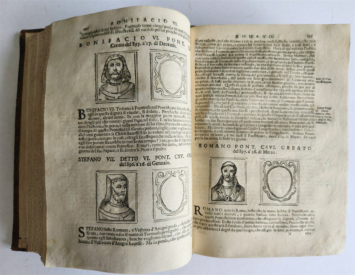 1674 LIVES of POPES antique ILLUSTRATED in ITALIAN